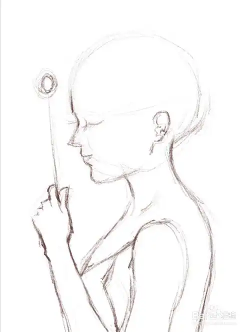 侧面插画人物半身像画法教程