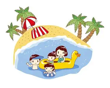 卡通夏日户外游泳度假素材