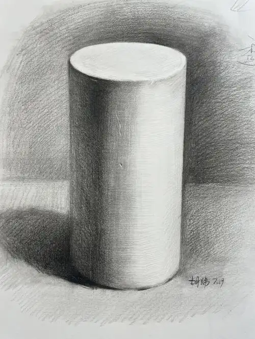 素描干货笔记石膏几何体圆柱质感怎么做