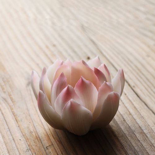 陶瓷荷花线香插手作创意笔搁茶道佛教用品莲花茶宠摆件 荷花款一