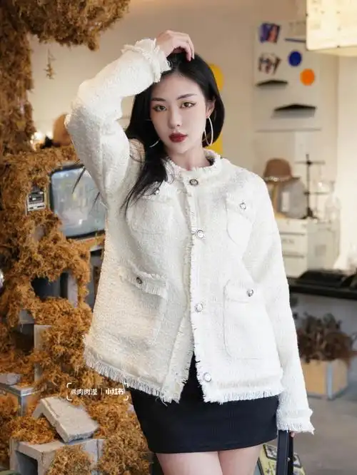 ootd斩男奶白小香风外套60直女看了都爱