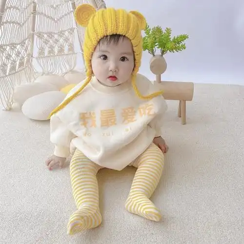 婴儿连体衣服外出3包屁衣4套装5满月男宝宝6女7春秋冬装8个月可爱