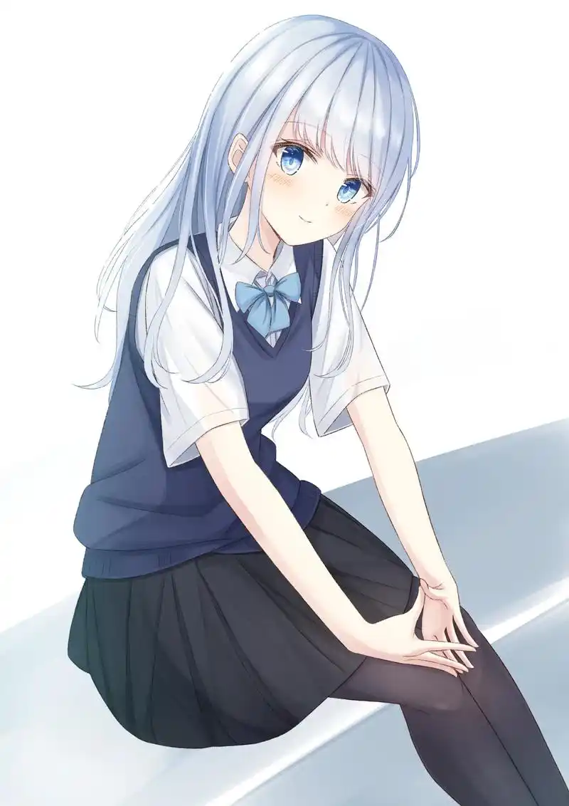 画师「千リ」作品欣赏:恬静可爱的水手服美少女人物插画