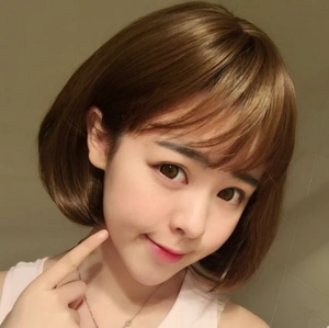 假发女生空气刘海逼真奶奶灰发型假发套梨花头短卷发蓬松中分短发