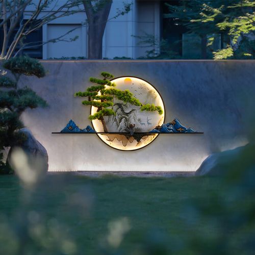 农家小院太阳能庭院壁灯户外防水围墙花园景观灯新中式院子影壁墙装饰