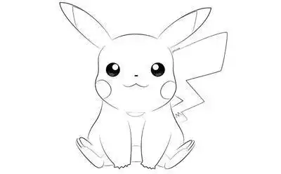 64张皮卡丘纹身线条手稿图案