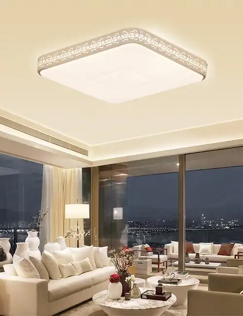 雷士照明(nvc)吸顶灯客厅灯卧室灯led灯具 花型缕空边框正方形三色可