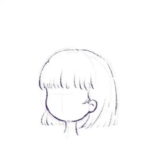 儿童简笔画女孩半侧面头部画法教程