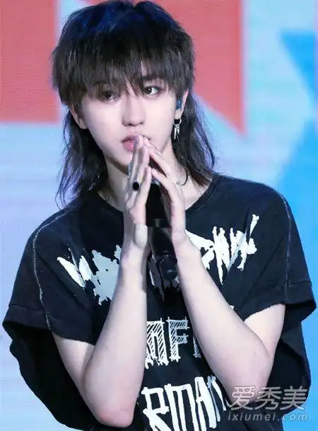 吴亦凡的鲻鱼头,最大成功之处就在与发色的配合了,发尾弄成白色,剩下