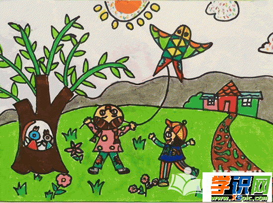 学识网 爱好 学画画 风景画    儿童喜欢画风景画,可以表达儿童的内心