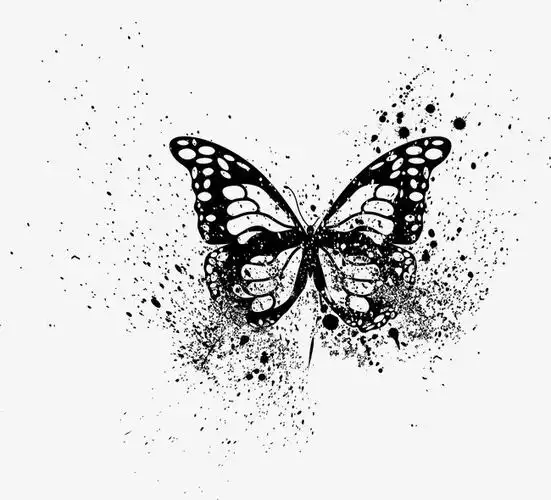 创意手绘动物蝴蝶蓝色矢量元素设计