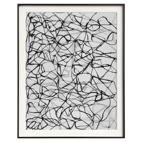 marden 抽象大师艺术装饰画黑白线条创意挂画工作室过道墙面壁画