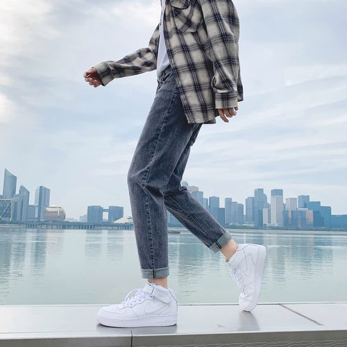 男生牛仔裤九分裤百搭