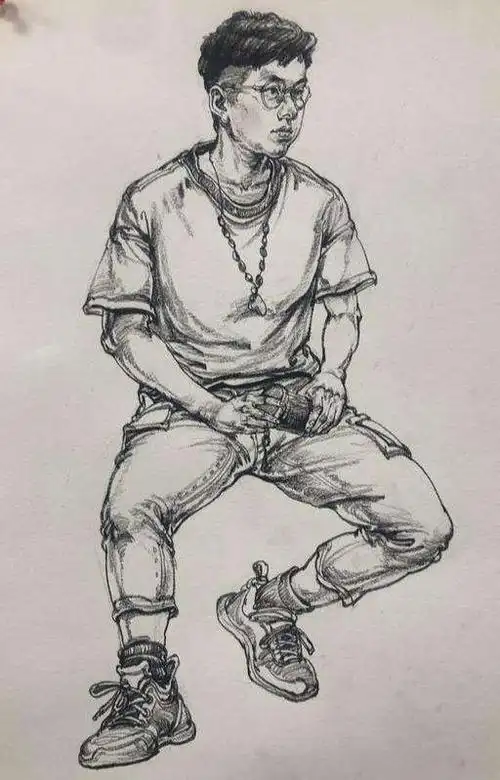 人物速写全身单人,速写人物单人简单-图片大观-奇异网