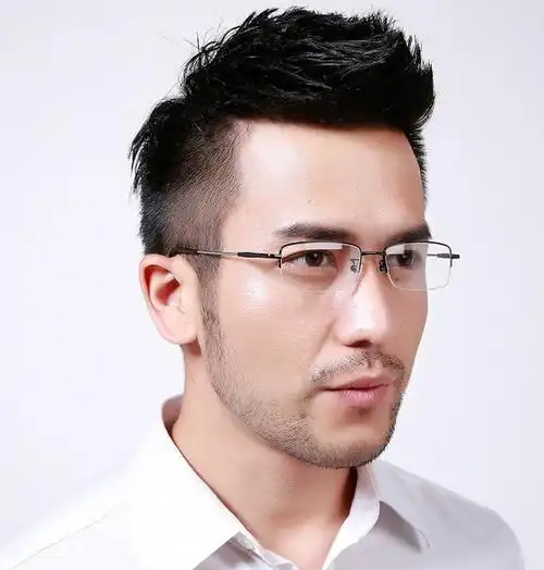 配眼镜金边近视镜超轻男中年金丝边镜框半框变色眼镜大脸老花镜