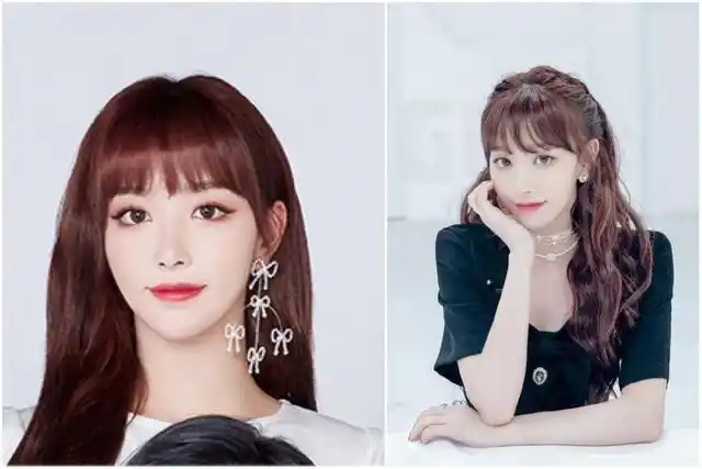 一头暗红的女神发型的孔雪儿,微微一笑很显亲切感.