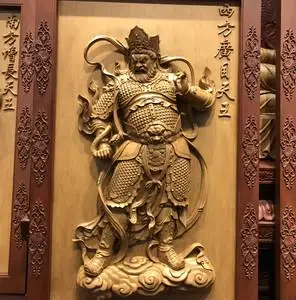 四大天王佛像木雕神像大型寺庙天王殿供奉金身护法四大金刚浮雕