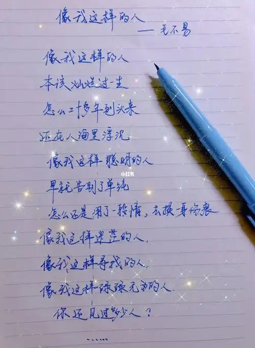 手抄打卡00毛不易像我这样的人