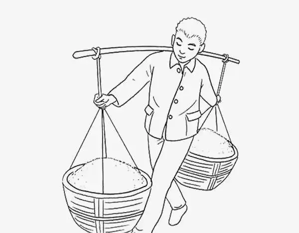 用扁担挑东西到底是绳子长轻松还是绳子短轻松