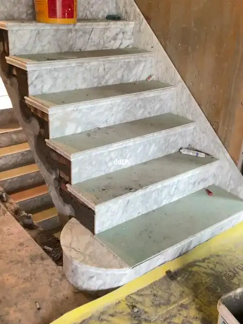 绝美75中花白大理石法式圆弧楼梯踏步安装75