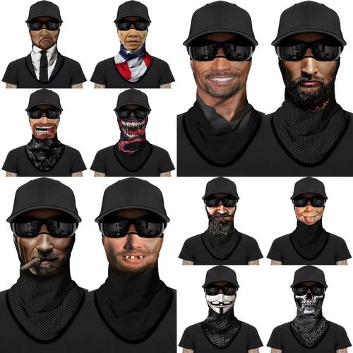 骑行防晒面罩男摩托车面巾挂耳冰丝速干夏季户外半脸头巾围脖套女