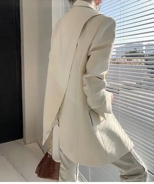 设计师款侧开叉显瘦阔型西装