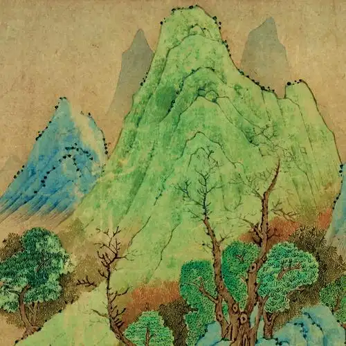 元钱选山居图仿古古画名画真迹复制品古代中式国画