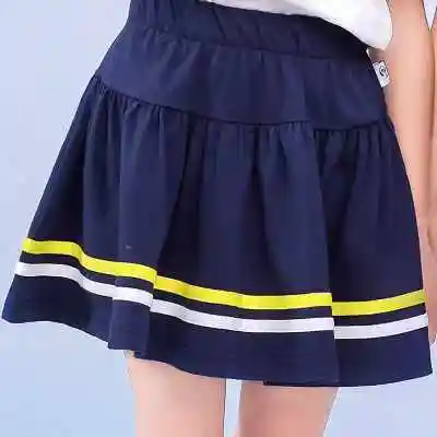 女童校服短裙夏女宝宝运动小学生半身儿童深蓝色半身裙