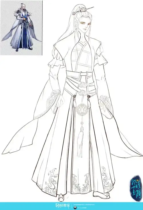 古风人物设计和线稿绘制—人物设计入门绘画训练