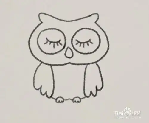 打瞌睡的猫头鹰怎么画
