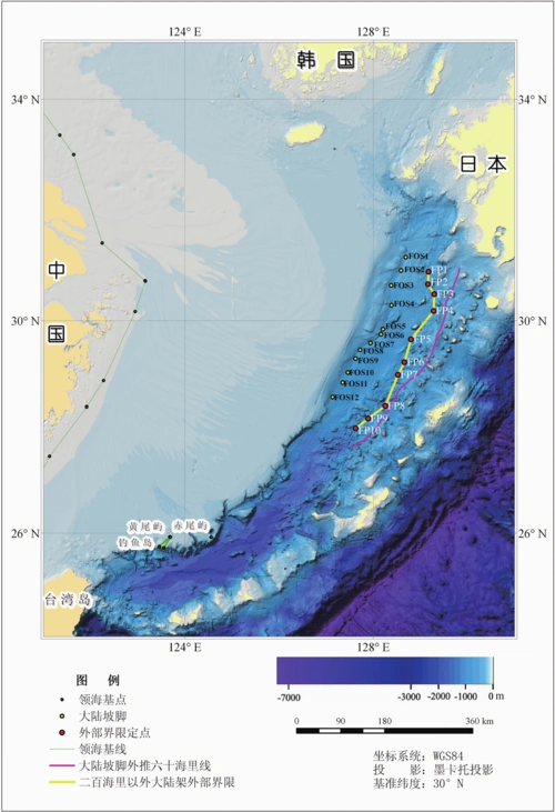 中国海底地形图(早期经典版本)