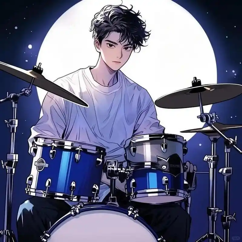 鼓手头像09燃爆全场的架子鼓 还想看我画什么呀