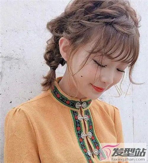 日系温柔短发编发温婉优雅文艺迷人