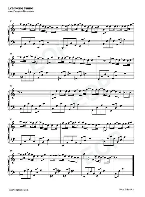 陈奕迅 葡萄成熟时钢琴简谱 - 曲谱歌词网