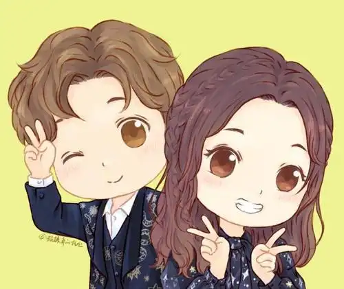 q版的明星鹿晗与迪丽热巴,曾经的陆地夫妇!