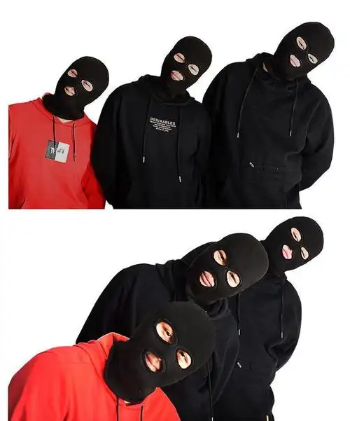 匪徒头套 搞笑头套沙雕面罩摩托车骑行帽子搞怪网红黑色劫匪面具绑匪