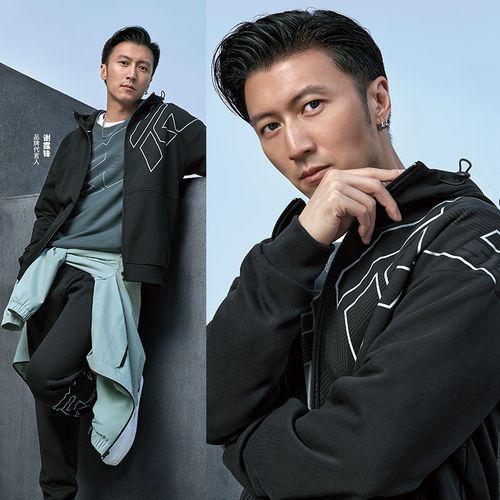 特步谢霆锋同款男士运动休闲上衣2022秋季新款连帽运动茄克