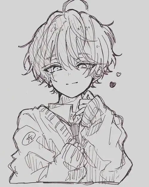 男生为主的动漫线稿 不难 寒假画画吧 作者sushi_chisa