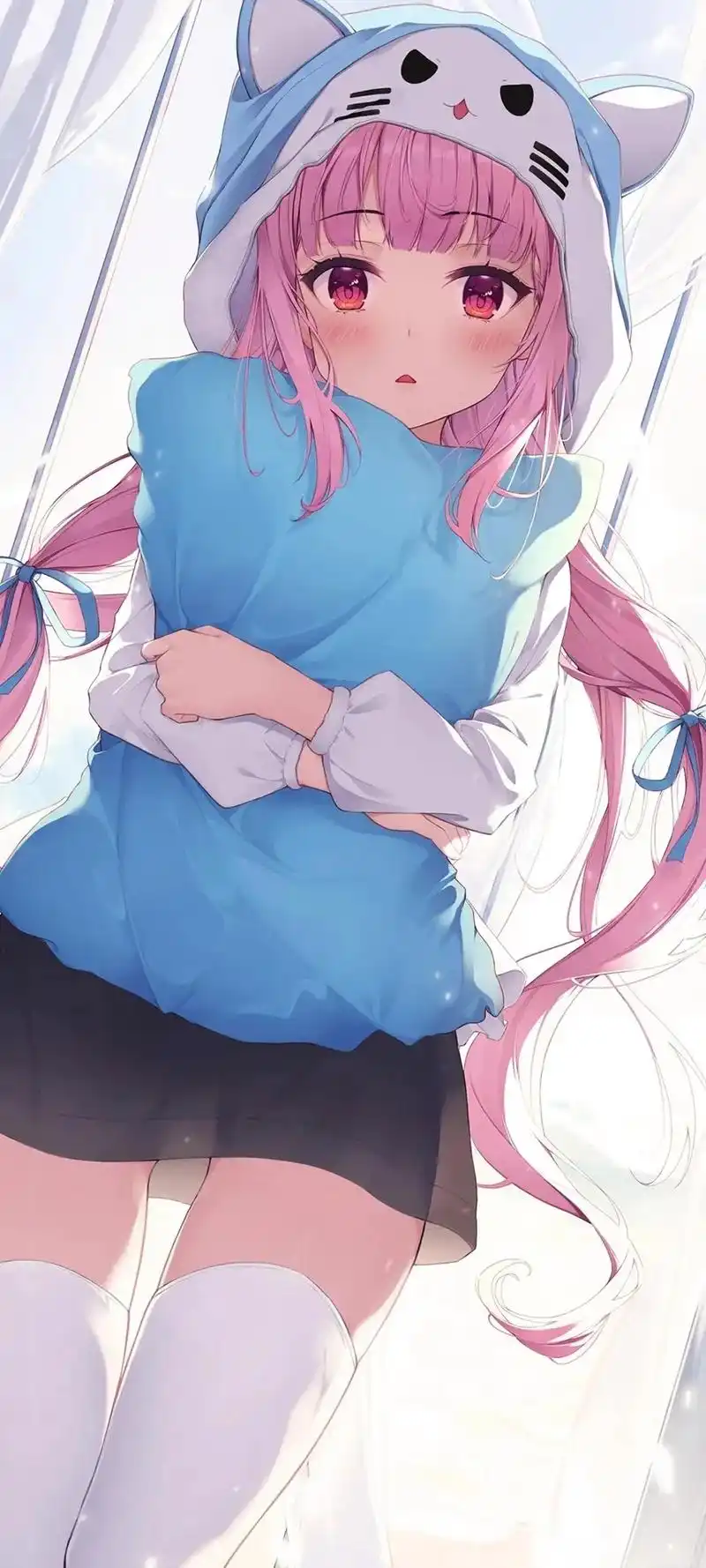 二次元猫娘全面屏手机壁纸