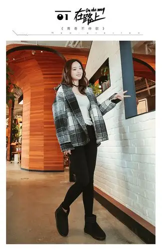 风尚臣雪地靴女加绒加厚2018冬新款学生保暖平底鞋防水磨砂休闲鞋_勇