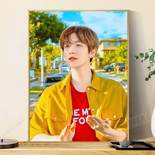 exo边伯贤diy数字油彩画偶像自己手绘工填充涂色数码数字油画