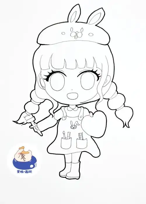 爱画画的女孩运气不会差线稿完成图