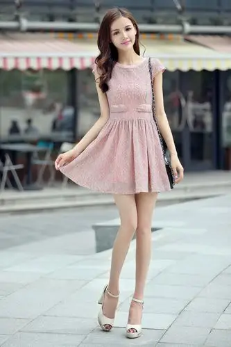 2013夏季女装 引领潮流时尚连衣裙 蕾丝雪纺裙 女装