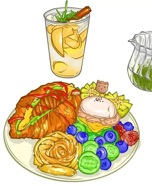 早餐美食绘画