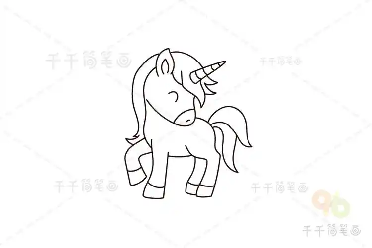 独角兽怎么画步骤分解图