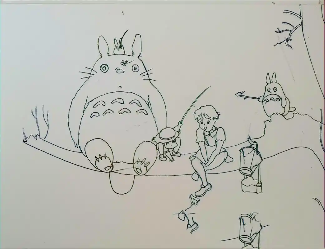 92宫崎骏龙猫手绘(附原图) 龙猫手绘