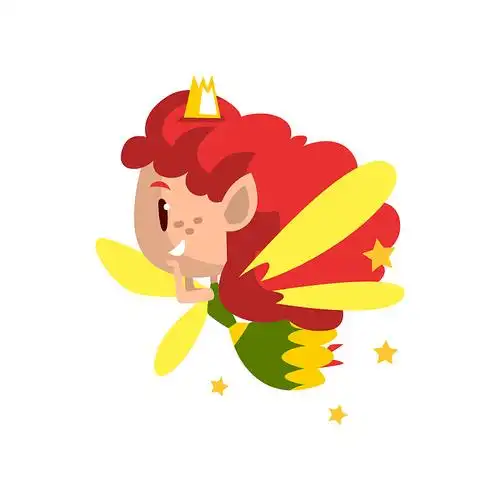 飞着翅膀的小公主精灵女孩飞得很可爱图片