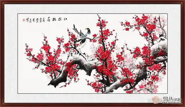 国画梅花 吉祥富贵挂在家里格调满满