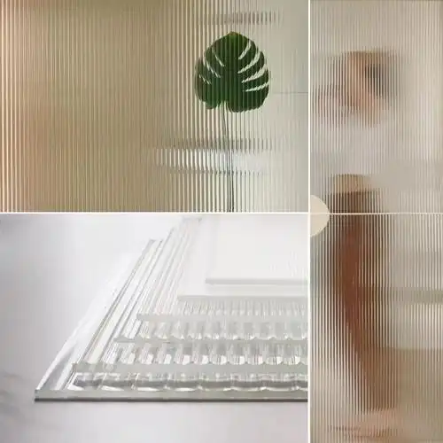 超白长虹压花玻璃隔断屏风水波纹瓦楞立体条纹钢化艺术玻璃定制