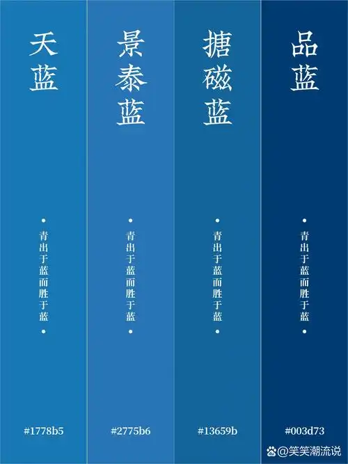 中式色卡丨经典24组蓝色系色卡分享～ 👉hello,大家好我是小陈,今日